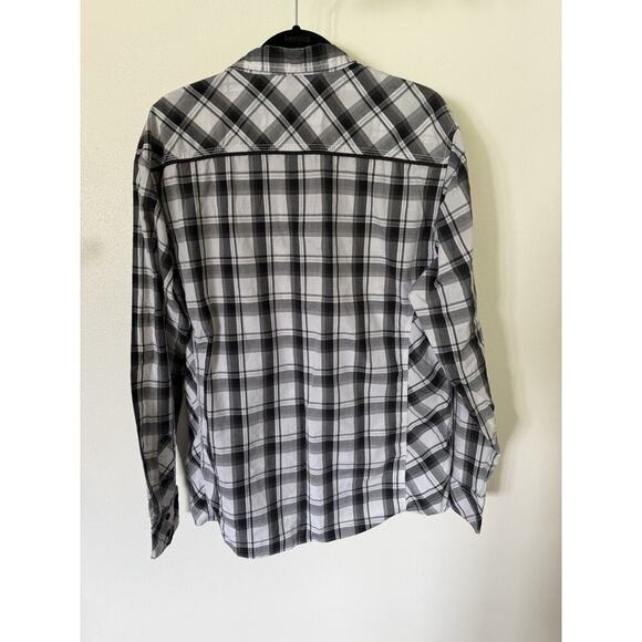 BKE Men’s athletic fit button up shirt- White, Black And Gray Plaid- Size Xl - Picture 3 of 6